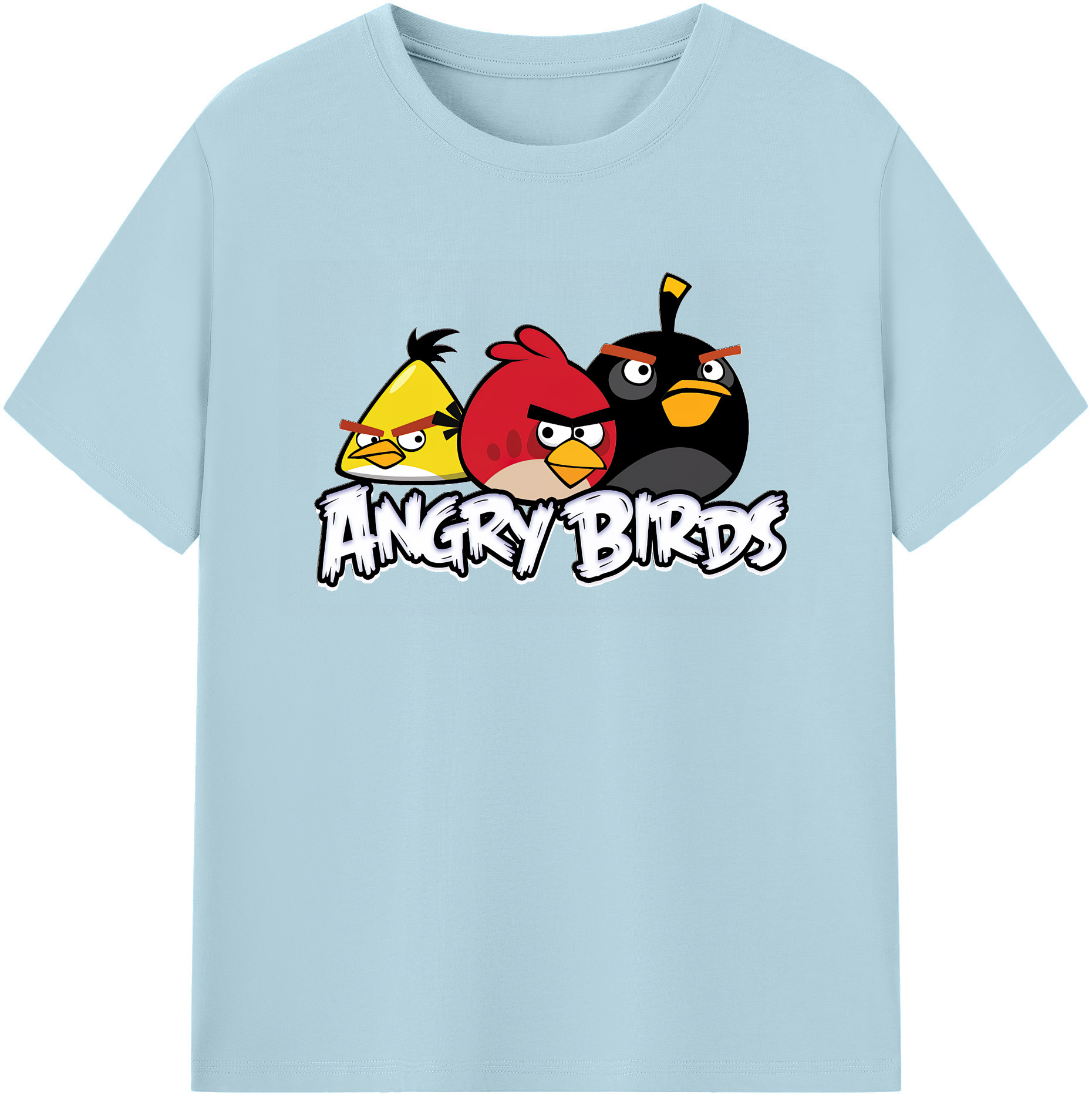 （画像用） Angry Birds アングリーバード 綿100％半袖Tシャツ（フロントプリント）